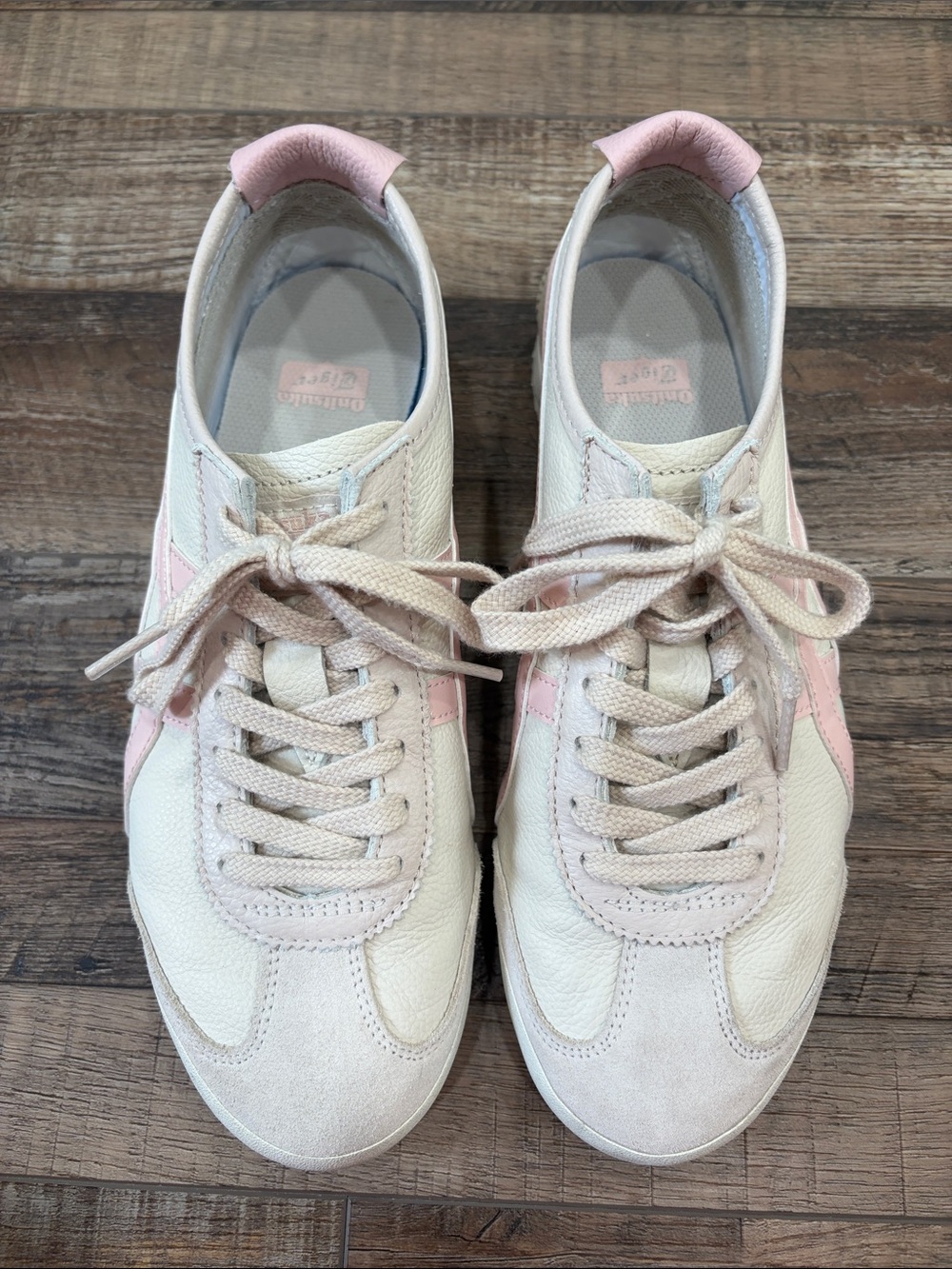 Onitsuka Tiger by Asics Women's Lace-Up Sneakers in Pale Pink and Cream